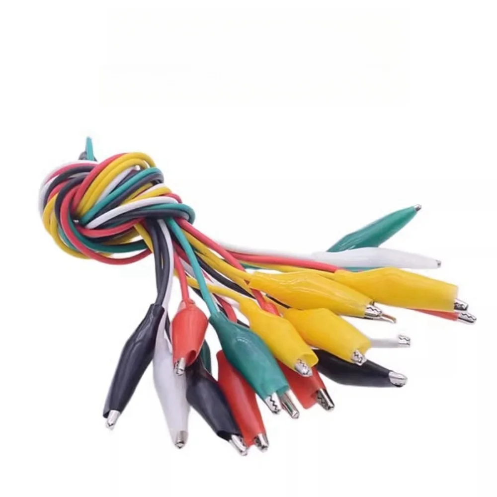 

50cm Colorful Banana Plug Double-Ended Alligator Clip Wire Power Test Lead Red Black White Yellow Green Gray Blue