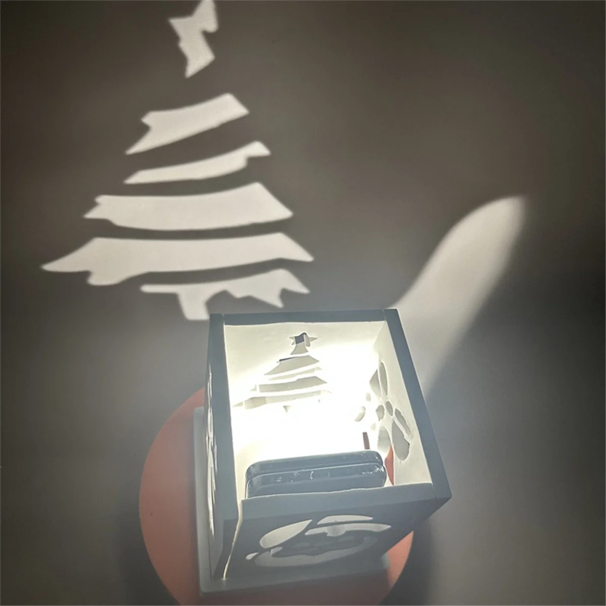 NNVC 3D Christmas Theme Candle Cover Ornament Silicone Molds Projection Pieced House Resin Concrete Candle Cover Mold