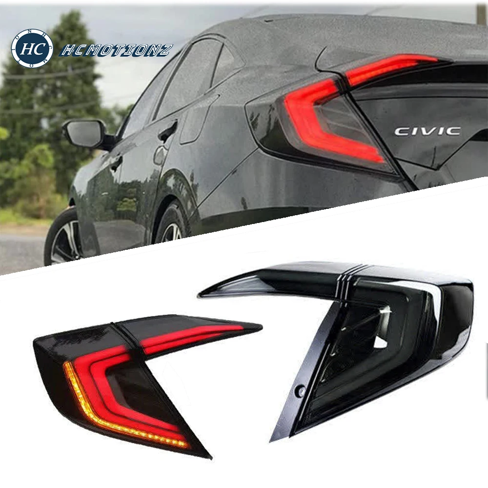 

HCmotion Sedan Tail Lights for Honda Civic 2016-2021 LED Styling Rear Lamp Car Back Light DRL Start UP Animation Light Assembly