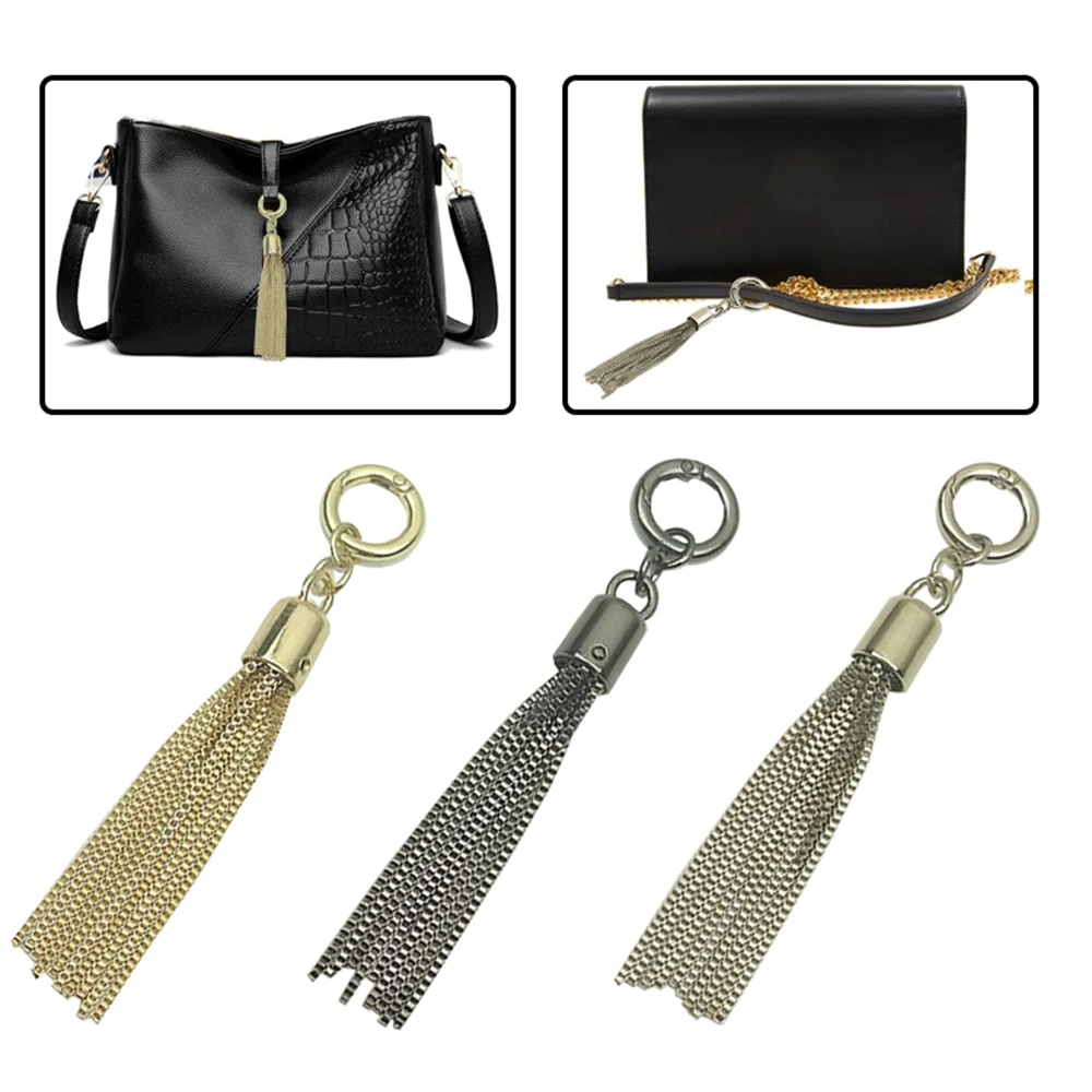 Fashion Brand Metal Decoration Buckle Tassel Pendant Keychain For Handbag Bag Purse Hardware Accessories DIY Crafts Decor Tassel