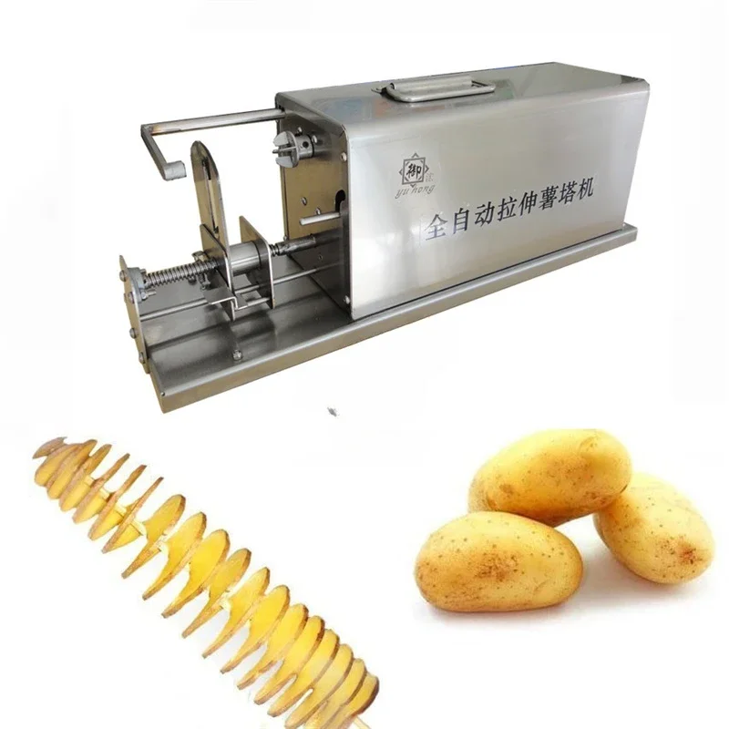 Electric Spiral Potato Cutting Machine Potato Chips Machine Fully Automatic Stretch Cutter Twister Machine