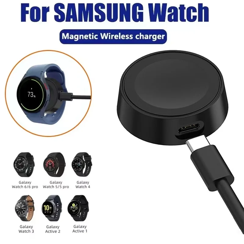 Wireless Magnetic Watch Charger For Samsung Galaxy Watch 7 6 5 4 3 Portable USB C Port Charging Dock For Galaxy Watch Active 2 1