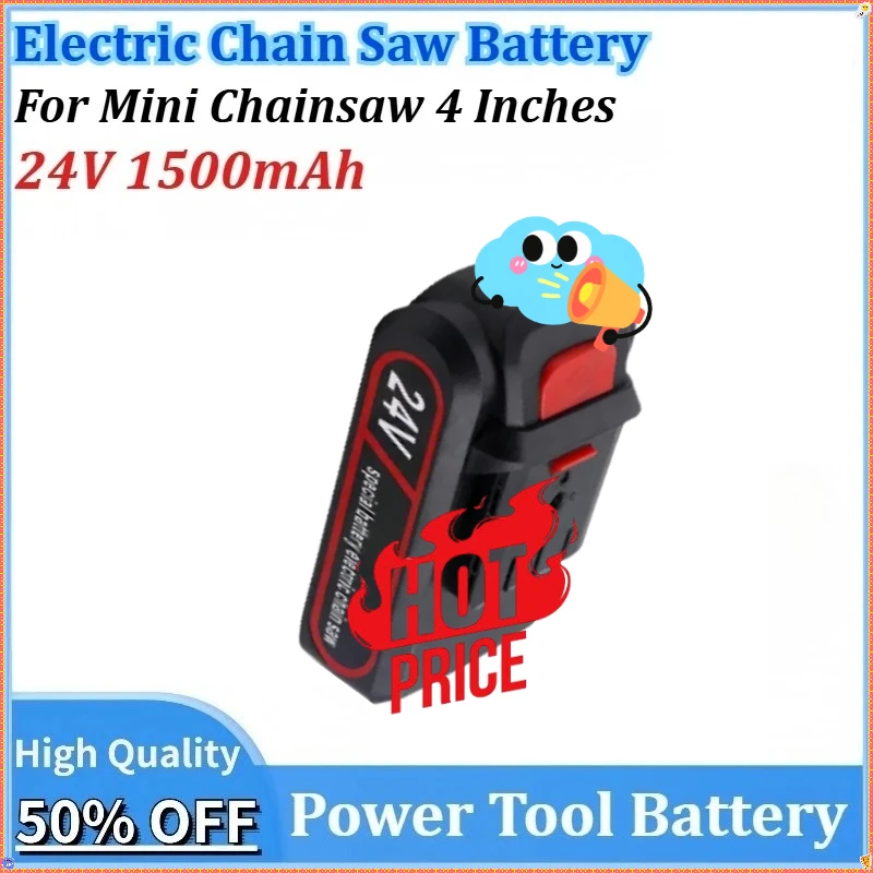 

For Mini Chainsaw 4 Inches for Woodworking Garden Tools Feller Pruning New 24V 1500mAh Chainsaw Power Saw Rechargeable Battery
