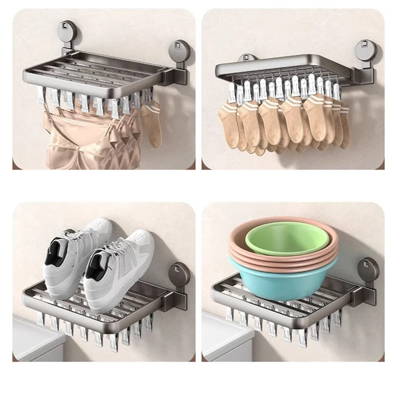 

Versatile Folding Clothes Drying Rack - Large Laundry Dryer With Rods For Pants, Gloves, Socks, Towels, And Clothespins