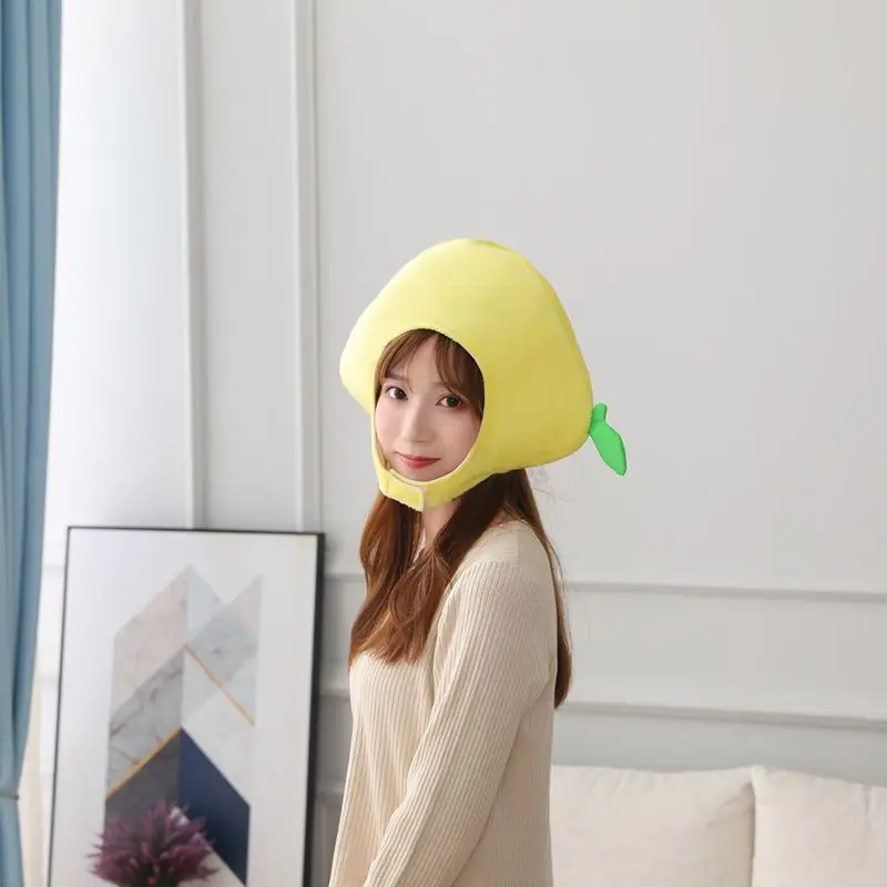 Adult Funny Party Hats Carton Plush Fruit Food Daisy Lemon Persimmon Cap Hat Children Gift Bedroom Decor Photo Prop Headdress