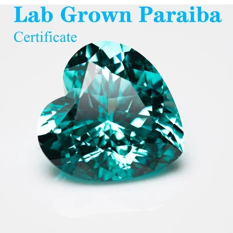 

Lab Grown Paraíba Heart Shape VVS1 Gemstones Charms beads Diy for Advanced Jewelry Making Materials Selectable AGL Certificat