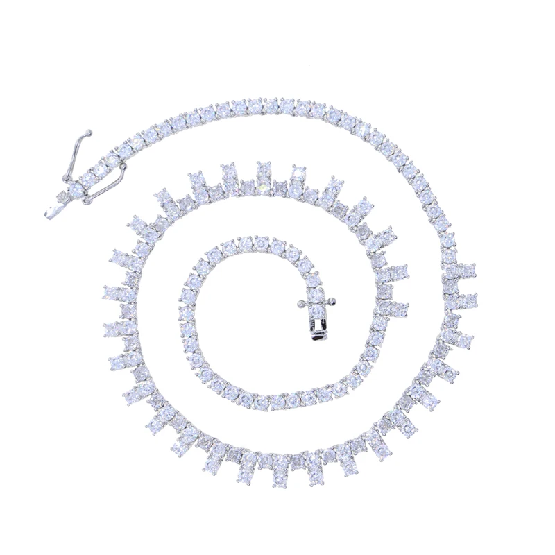 

2026 New Luxurious Wedding Engagement Bridal Sparking Gift Jewelry 3MM Tennis Chain Iced Out Bling CZ Choker Necklace Wholesale