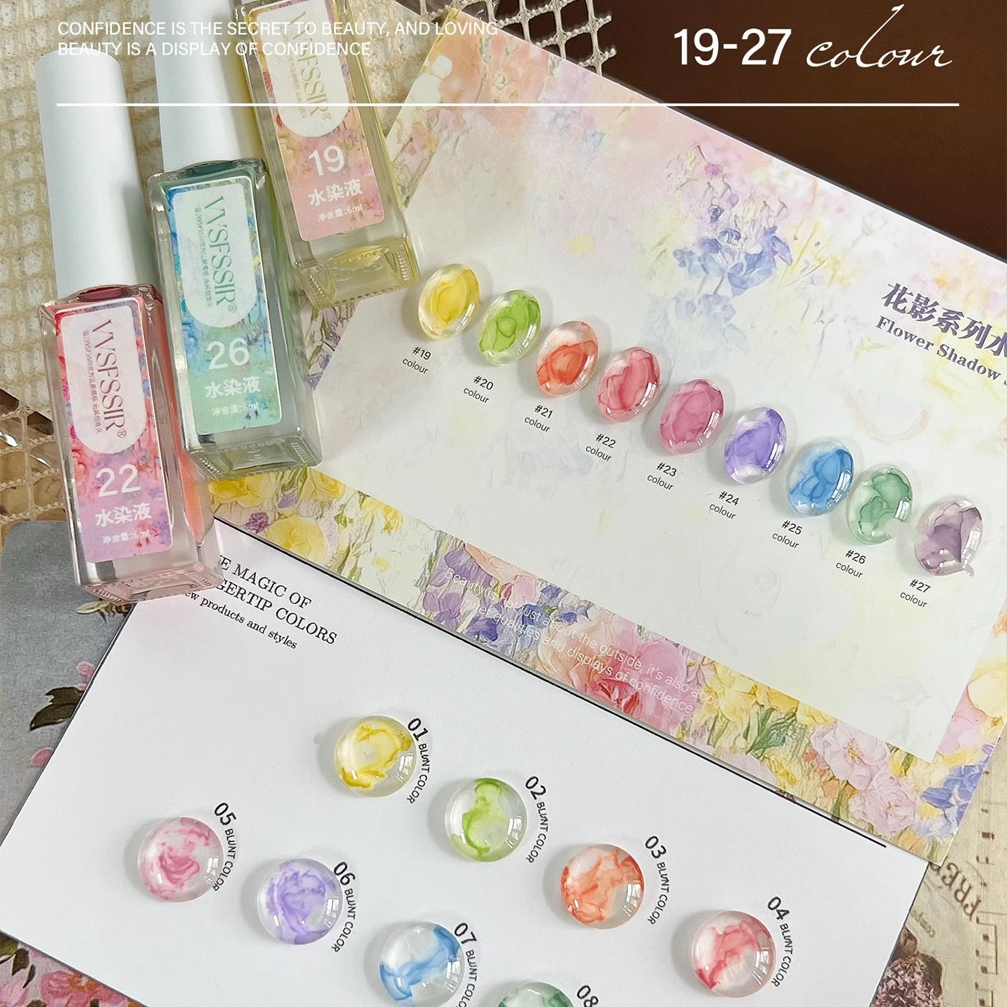 

6 цветов Цветущий гель 6 мл УФ-светодиод Soak Off Лак для дизайна ногтей для разбрасывающего эффекта Мраморный акварельный лак для ногтей Гель-лаки