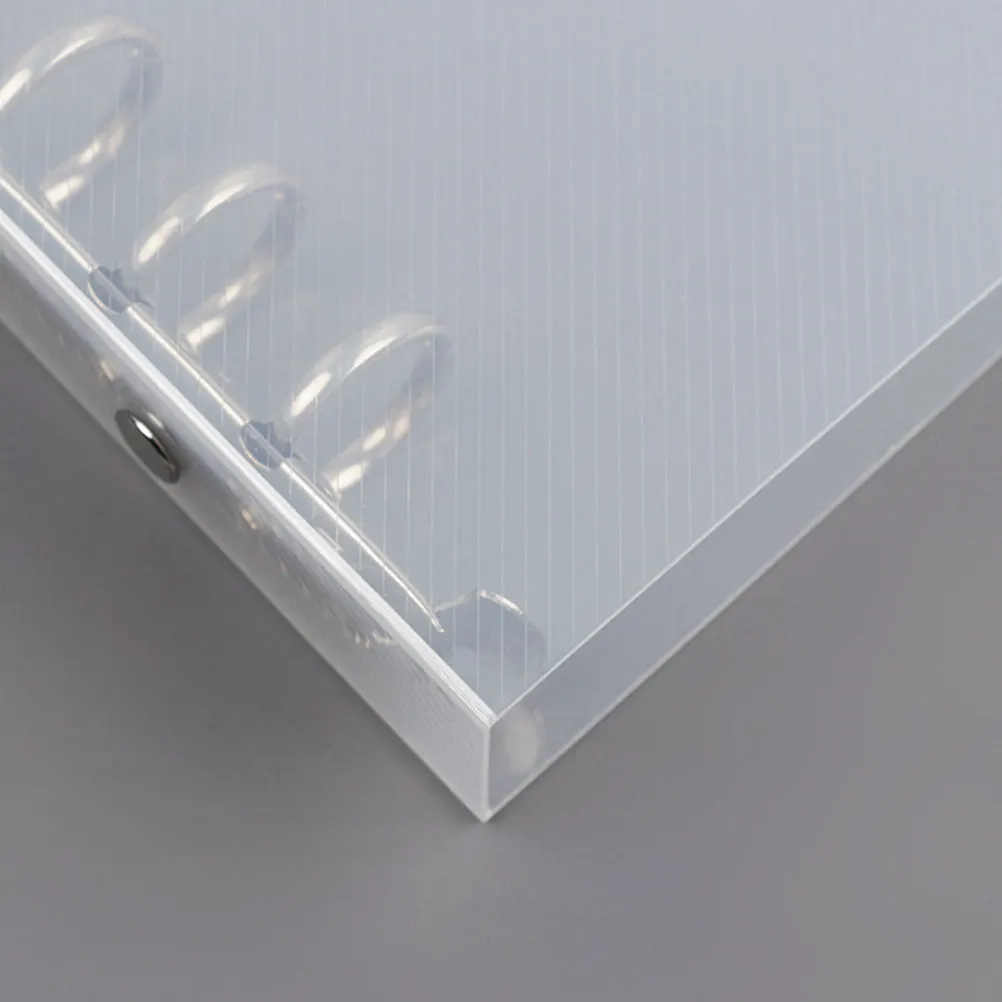 

A6 Paper Frosted File Binder PP Material Semi Transparent with Stainless Steel Clip Elastic Band for Office School Business