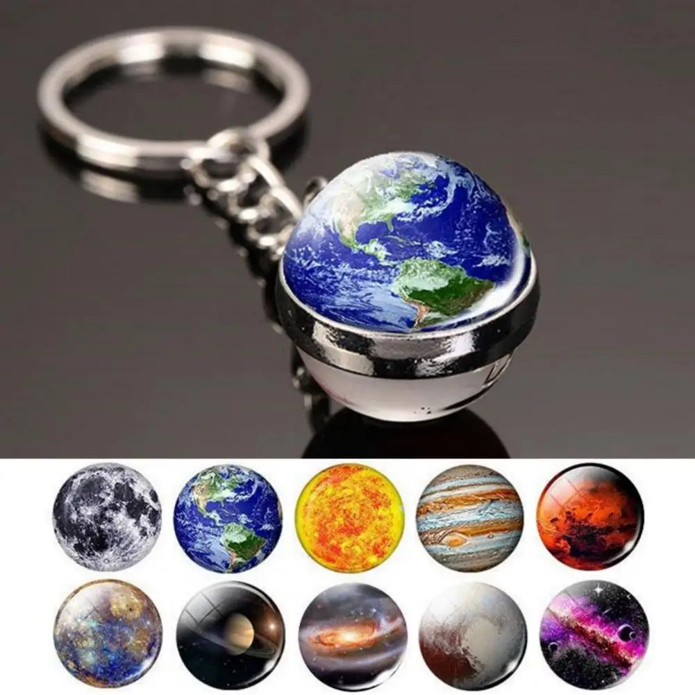 Solar System Keychains Outer Space Planet Party Favors Glow in The Dark Keychain Hanging Decoration for Christmas Birthday Gifts