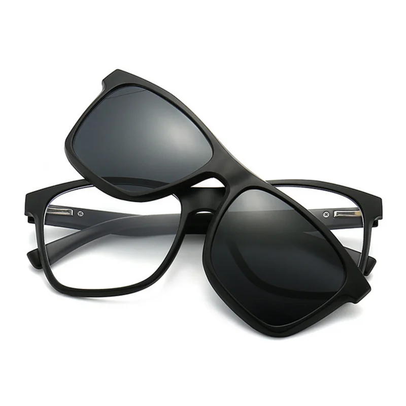 2315 Big Square TR90 Frame Magnet Clip Myopia Glasses 0 -1.0 -2.0 To -6.0 , Hyperopia Sunglasses +0.5 +1.0 +2.0 To +6