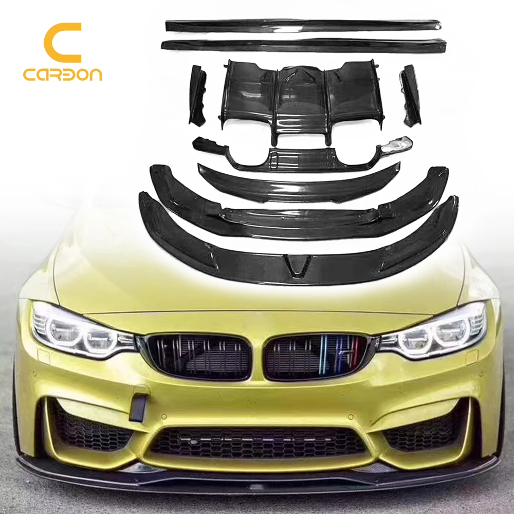 

For BMW M3 M4 F80 F82 Carbon Fiber Body Kit Upgraded PSM Style Front Rear Bumper Lip Diffuser Side Skirt Spoiler