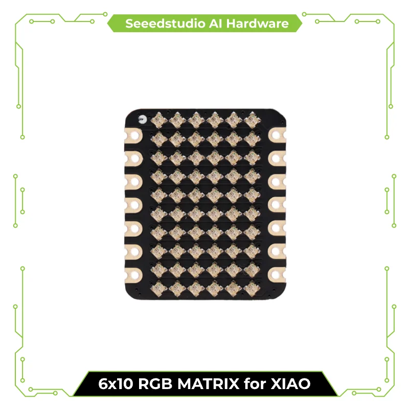 Seeed Studio 6x10 RGB MATRIX for XIAO - total 60 LEDs onboard, 1m*1m WS2812B LED, 21 x 17.5mm thumb-sized, wearable