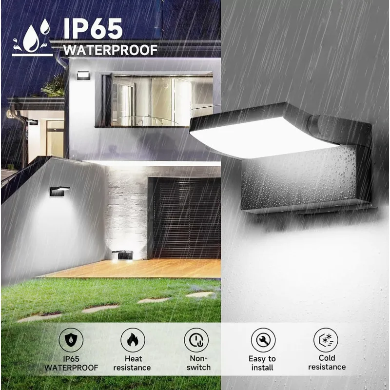 ShinyYing 18W Outdoor Wall Light, IP54 Waterproof LED Sconce with Motion Sensor, Rotatable Aluminum Lamp Corridor Balcony
