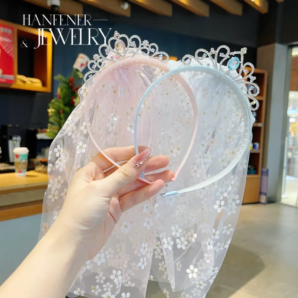 Ikat Kepala Benang Mengambang Putri Versi Korea Anak Perempuan Ikat Kepala Rambut Gaya Barat Serbaguna Busur Mahkota Mutiara Tiga Dimensi TM04