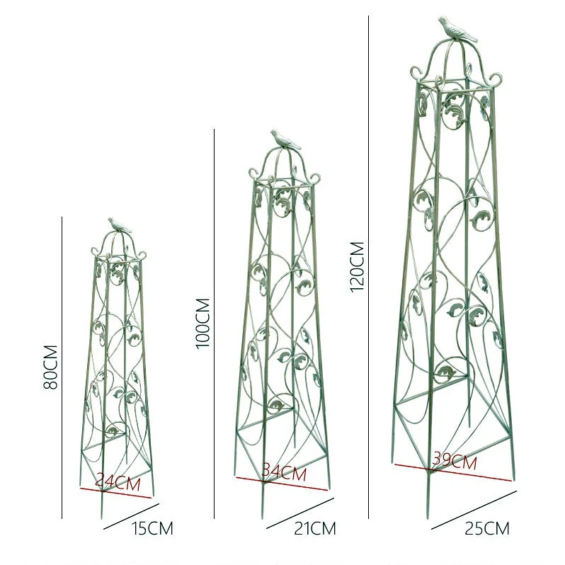 European gardening potted plant flower stand wrought iron bracket flower pot stand garden balcony clematis vertical climbing vin