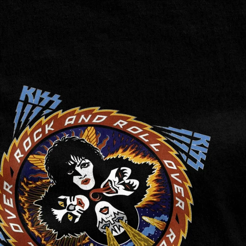 KISS T Shirt Men Rock and Roll Over 40 Y2K Basic Cotton T Shirts Beach O Neck Hippie Tees Pattern Oversize Clothing