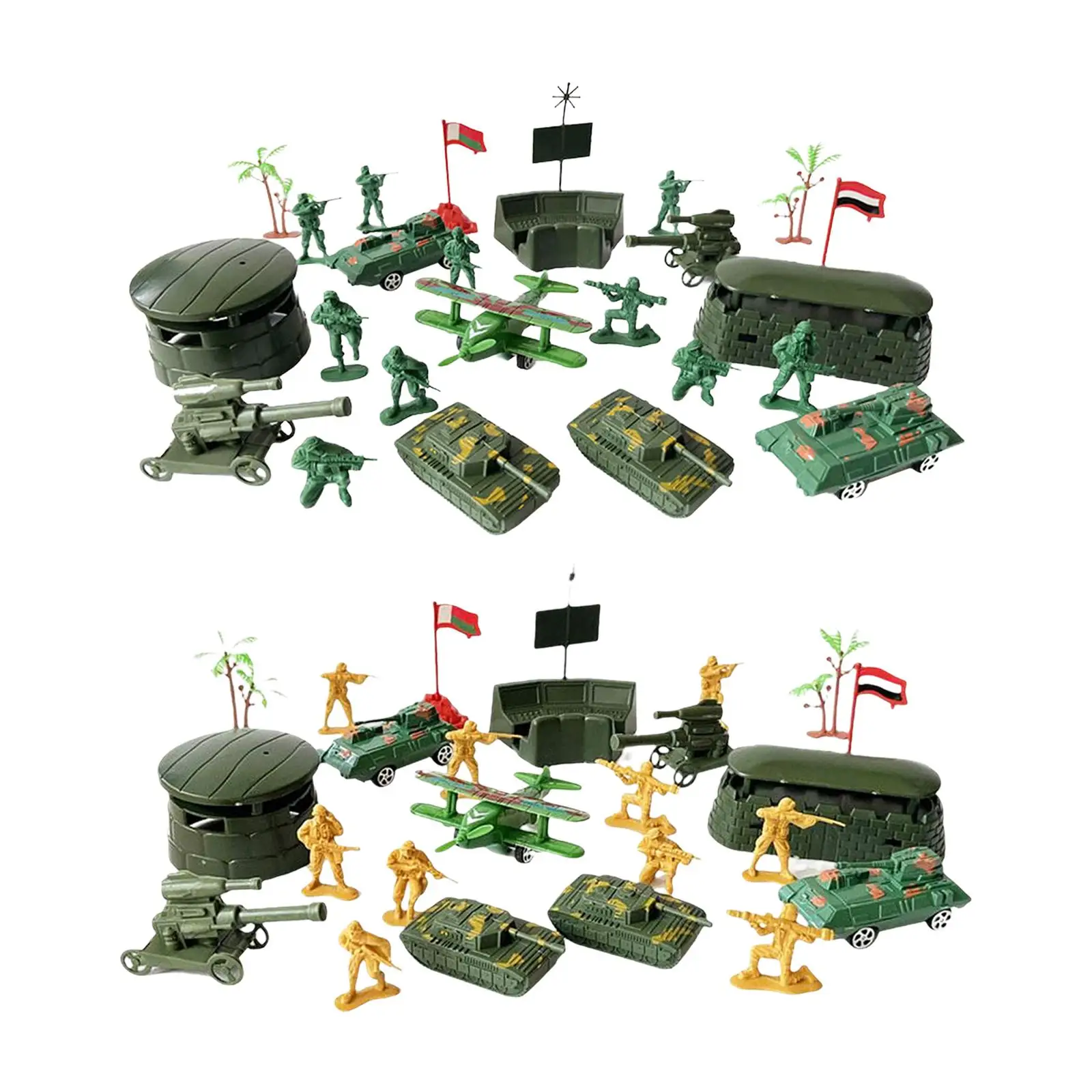 25Pcs 5cm Action Figure with Tanks Model Playset DIY Accessories