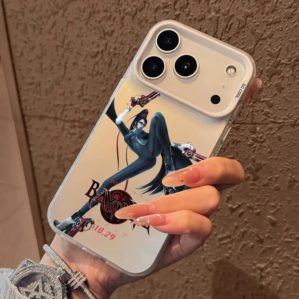 لعبة B-BayonettaS 3 حافظة هاتف آيفون 17 16 15 14 13 12 11 برو ماكس أسود أرجواني ماتي ليزر معدني أورورا فوندا