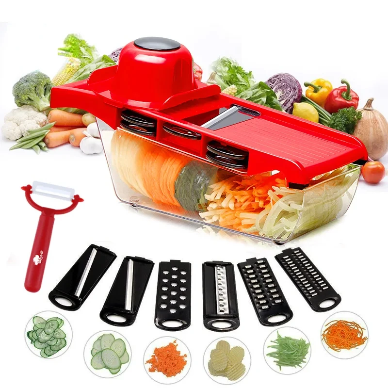

Vegetable Cutter with Steel Blade Slicer Potato Peeler Carrot Cheese Grater vegetable slicer Kitchen Accessories
