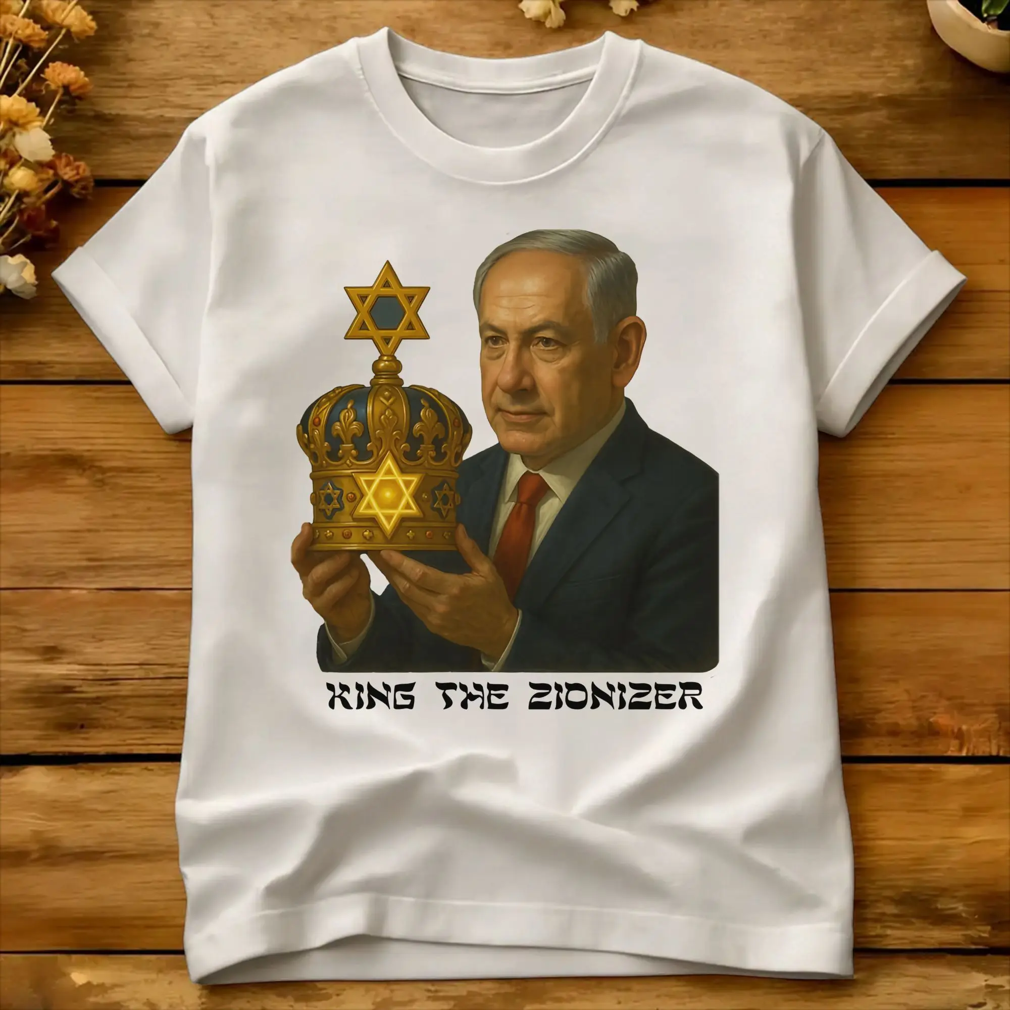 Benjamin Netanyahu Bibi The King Zionizer Judaica Jewish Pride T-Shirt Summer  Fashion T-Shirts 100% Cotton O-Neck Y2K Fun Tops