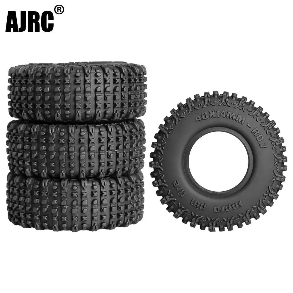1/30 Rc Crawler Tires 40mm 0.7in Soft Rubber All Terrain Tyres For 1/30 Rock Mud Car Axial Scx30 Ascent-32 Tires Upgrade Parts
