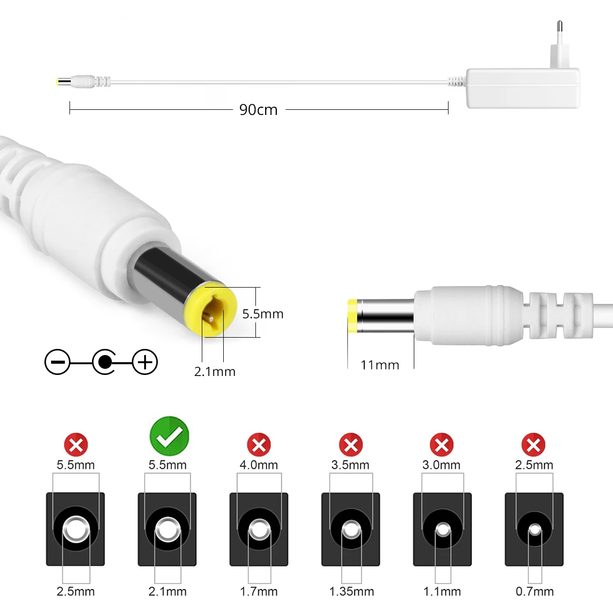 AC110V 220V To DC24V Lighting Transformer Power Adapter Black White Shelll EU US Plug Power Supply Work for LED Strip Neon Light
