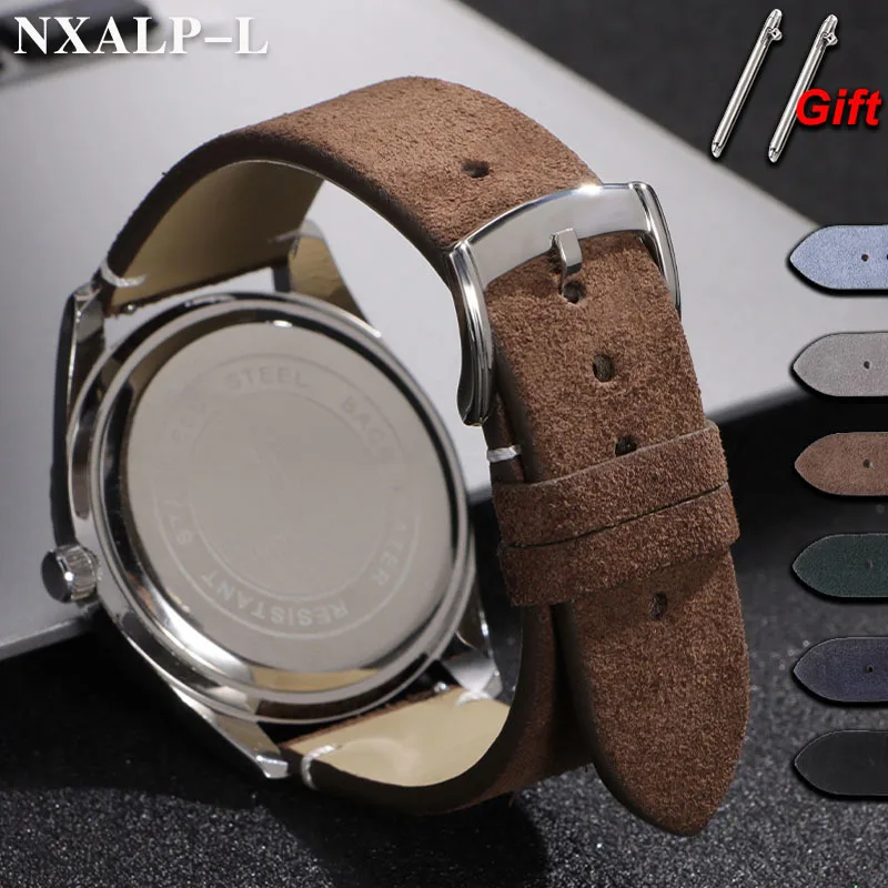 لينة الجلد المدبوغ جلد طبيعي حزام الساعات 20 مللي متر 22 مللي متر اليدوية خياطة جلد البقر حزام ساعة اليد لأوميغا ل Seiko ساعة ذكية معصمه