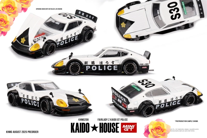 

Коллекционные модели автомобилей Kaido House x MINI GT 1:64: Fairlady Z Kaido GT Police/NSX Kaido Test Car Spec V1, литые под давлением, подарки