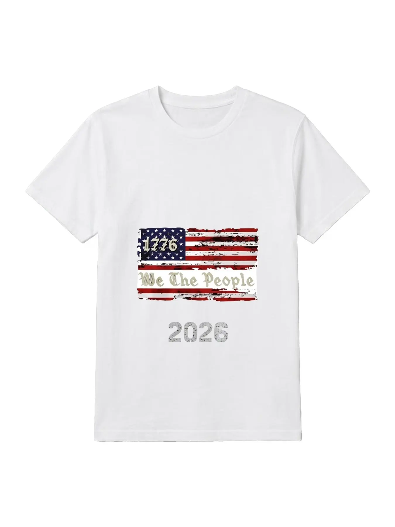 2026 V Neck T Shirt White American Flag 1776 We The People 250 Years 2026 Independence Day Celebration Patriotic Wear For Women Casual Outfits Summer Fashion