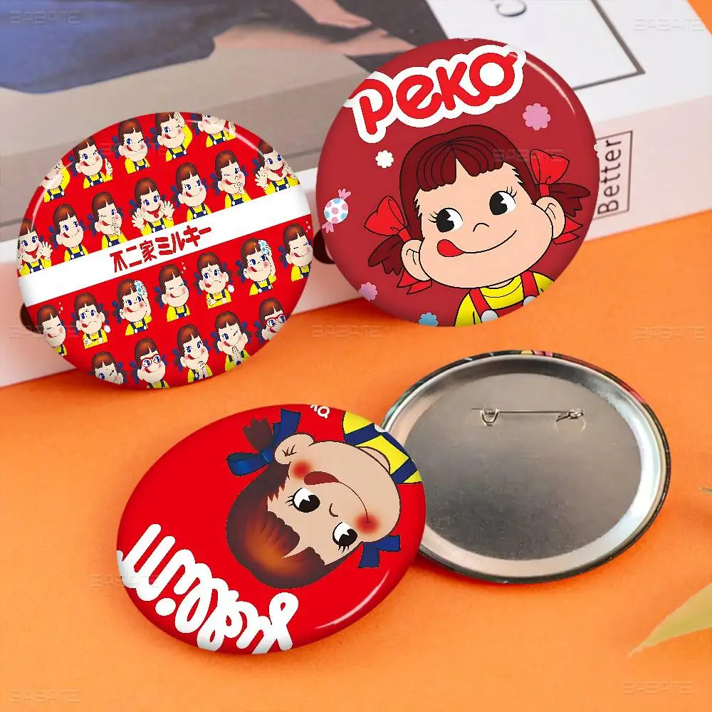 Cute Mliky Peko-Chan Girl Anime Brooches Cute Cartoon  Badge Jacket Jeans Lapel Pin Gift Accessorie