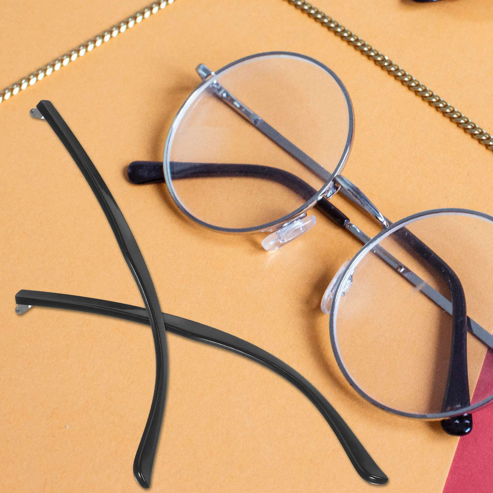

1Pair Universal Glasses Arm Legs Replacement Metal Eyeglasses Temple for Sunglasses Repair Stylish Lightweight Comfortable Ear