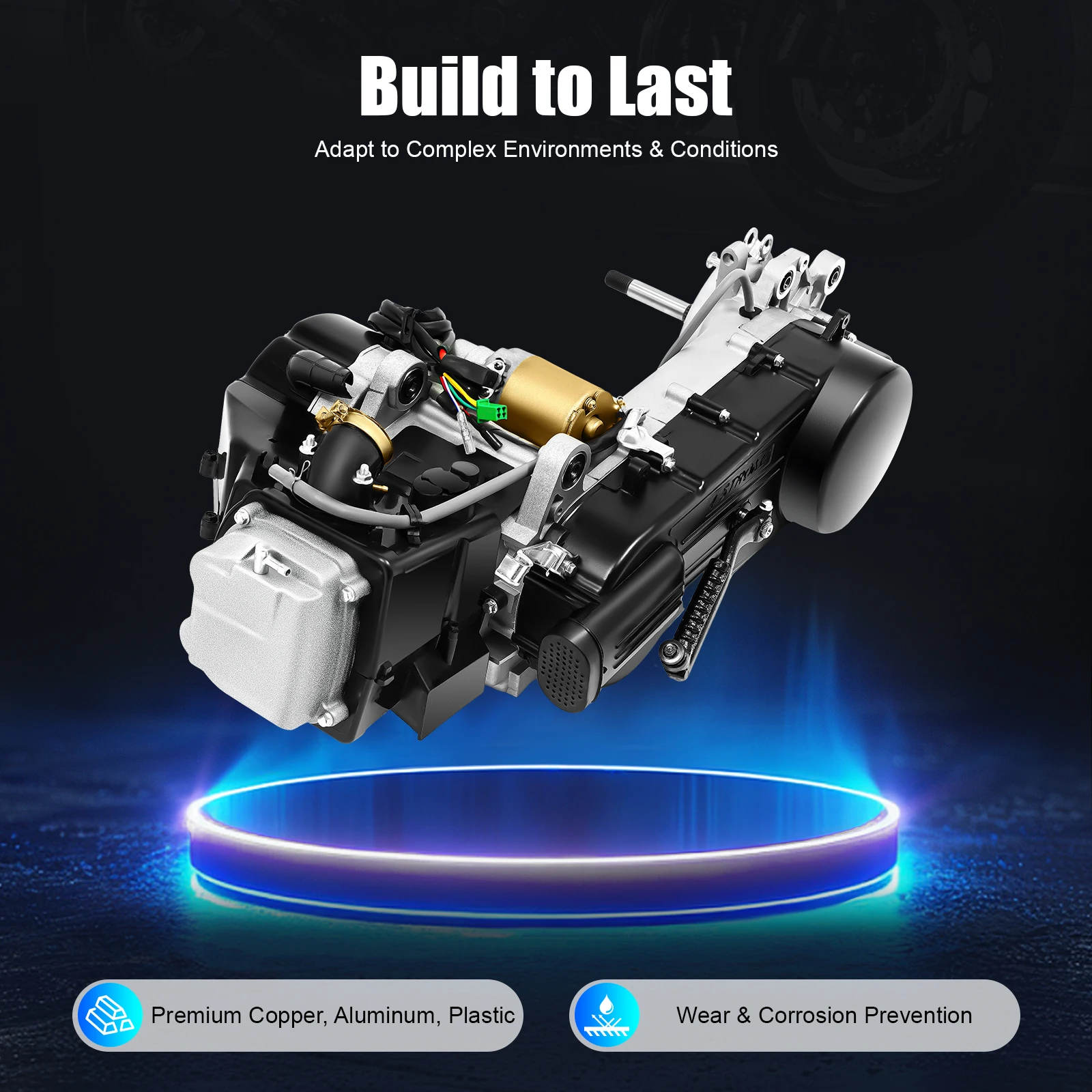 

150cc CVT Engine Motor 8 Gears Cylinder Scooter Engine Motor Long Case Scooter Engine Motor Kit 7500RPM