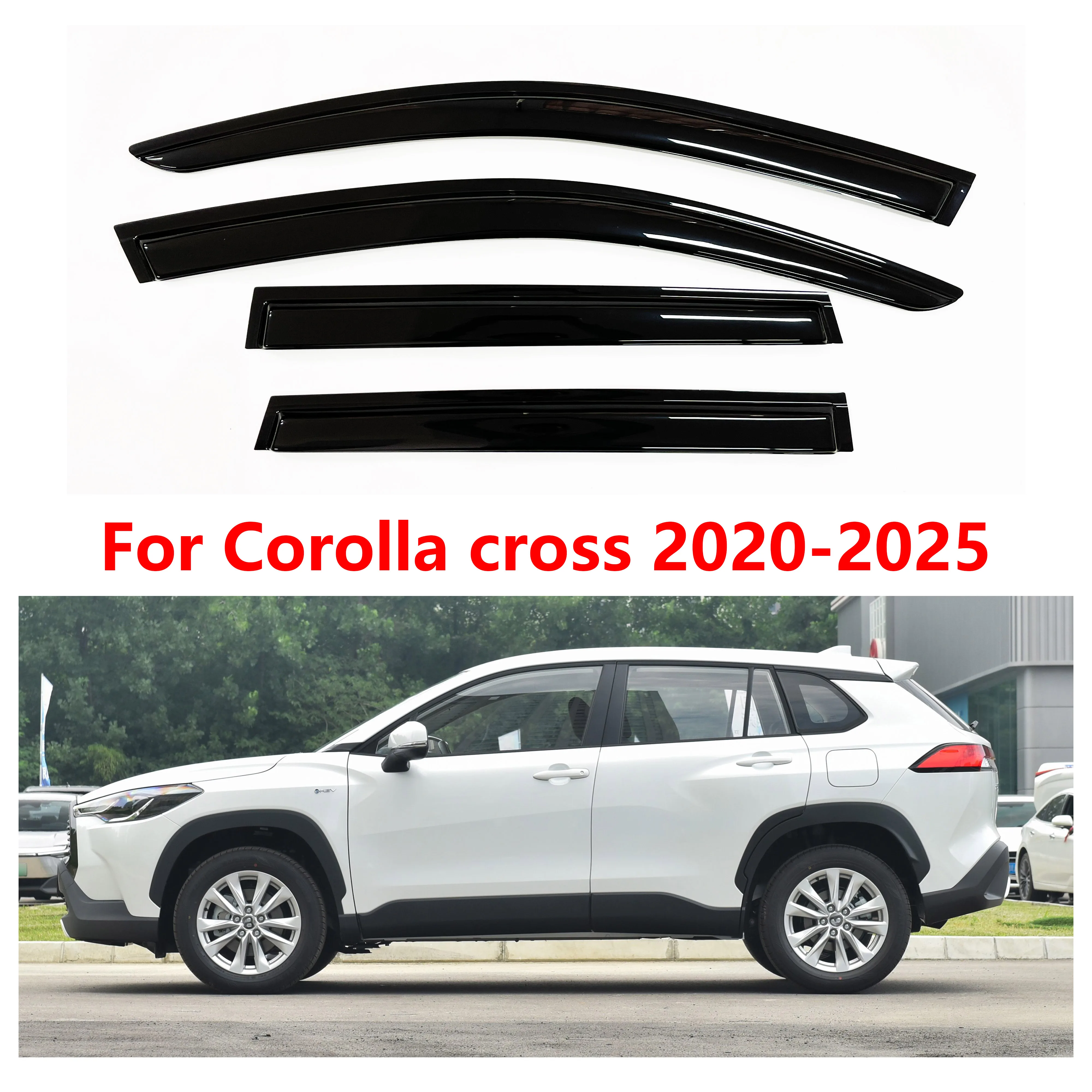 

4 pcs of the latest model car window sunshade for Toyota Corolla Cross 2020-2025, window visor rain guards window visors