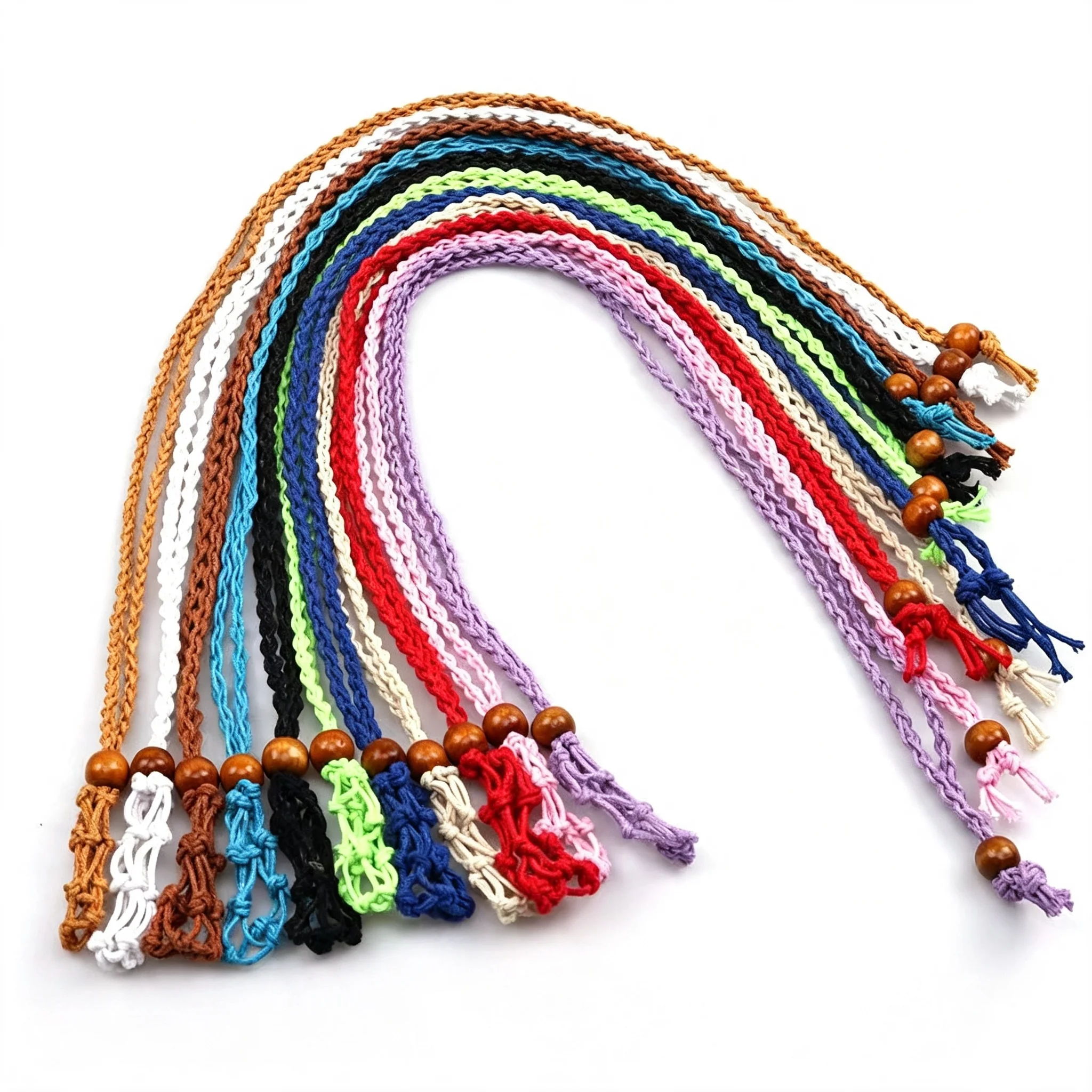 10PCS Crystal Cage Necklace Holder Necklace Cord Empty Stone Holder Replacement Hand-Woven Necklace Cord with Adjustable Length