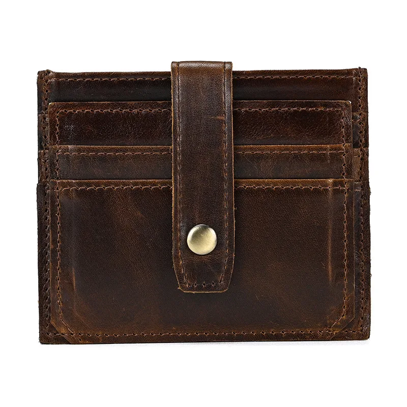 Crazy Horse – porte-cartes rétro en cuir véritable pour hommes, porte-cartes de crédit, d'identité, portefeuille pour hommes, couverture de passeport, chemises de cartes