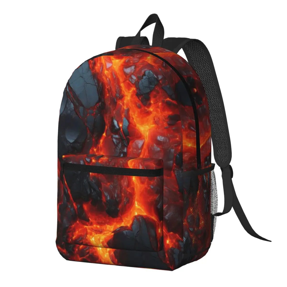 

Magma Volcano Lava Fire Backpack Daypack Large Capacity Children BookBag School Bag Shoulder Bags for Men Women