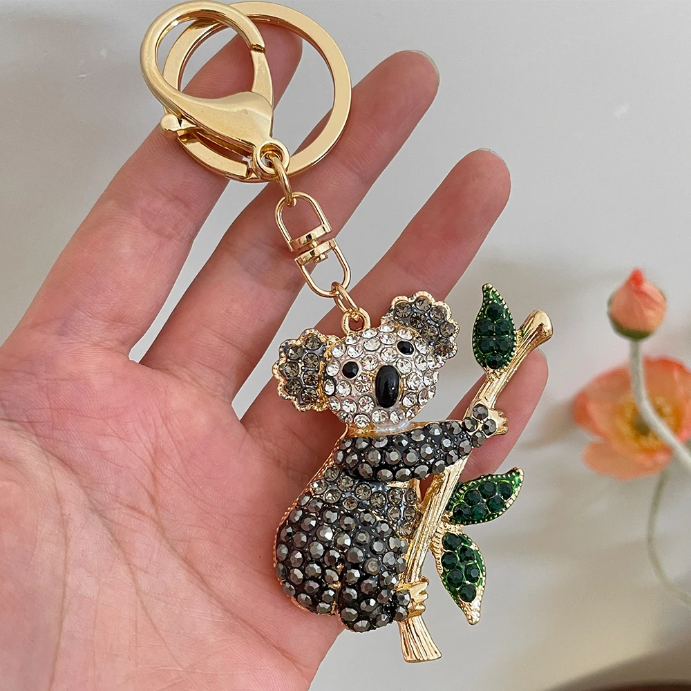 2025 NEW Koala Bear KeyChain Crystal Rhinestone Key Ring Pendant Women's Handbag Ornament Souvenir view 4