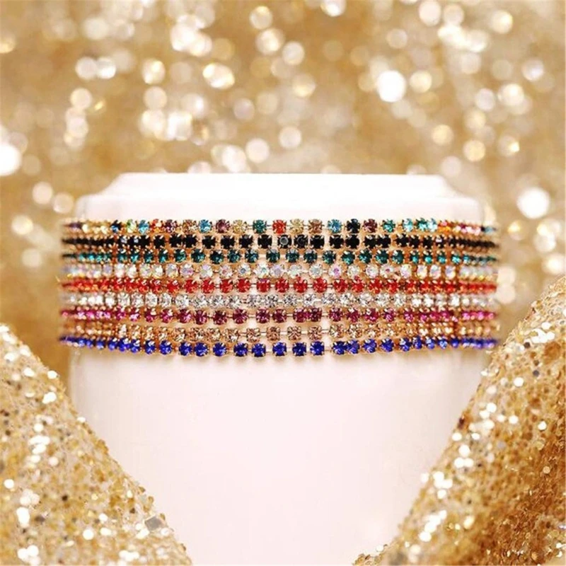 9Pcs Multilayer Beaded Bracelets Crystal Bead Handchain Fashionable Rhinestones Accessories Adjustable Bangles for Girls