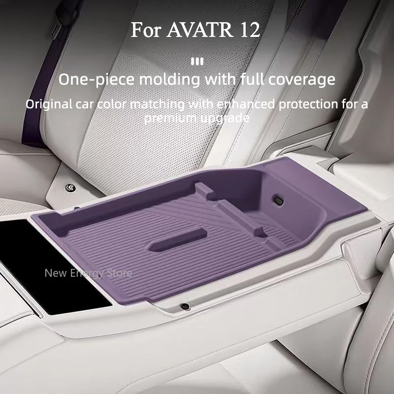 Silicone Rear Armrest Storage Tray For AVATR 12 Car Rear Cup Holder Anti-slip Mat Interior Accessories