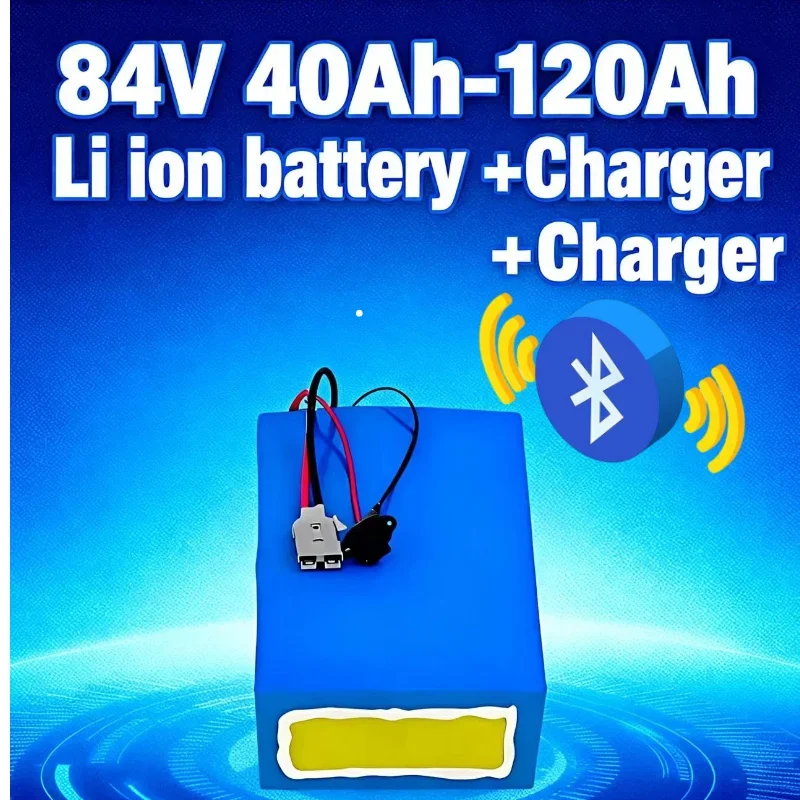 

84V High Power Li-ion Battery Pack 30Ah-120Ah 40A-120A with Bluetooth BMS Heavy Duty for 5000W-8000W Motor/Golf Cart/Electric Ve