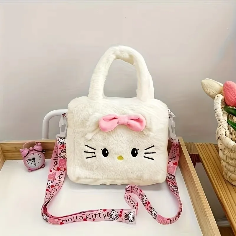 Bolso de mano con diseño de personajes de Sanrio, bolso bandolera de peluche de Hello Kitty, Hello Kitty es la mejor opción para regalos de cumpleaños