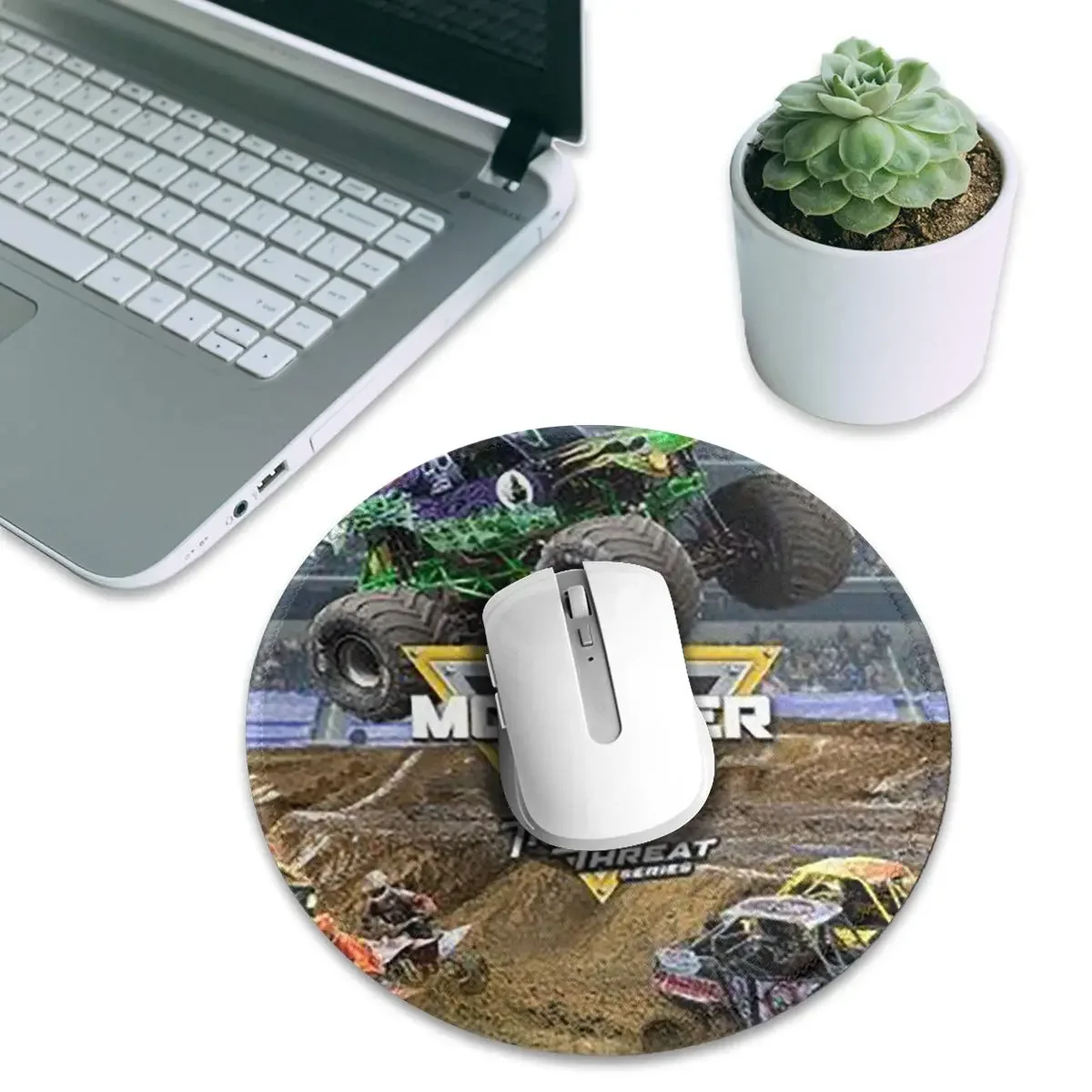 Classic Monster Jam Truck Pattern Round Mouse Pad Computer Keyboard Mouse Mat Gamer PC Desk Mat Office Table Mats