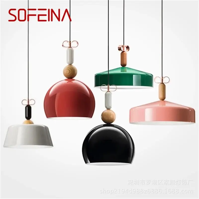 

SOFEINA Colorful Pendant Light Contemporary Simple LED Lamps Fixtures For Home Decorative Dining Room