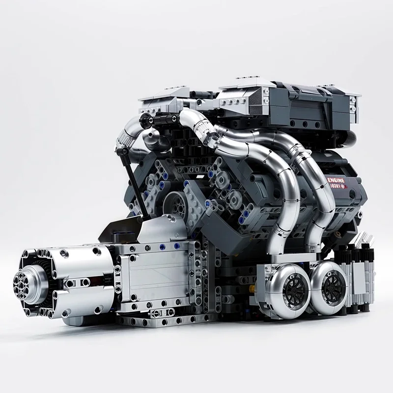 2024 pçs supercar w16 modelo de motor simulado caixa de velocidades blocos de construção montagem técnica tijolos brinquedos presentes ideais para crianças adulto