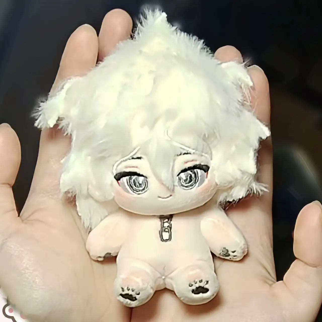 10cm Anime Danganronpa Nagito Komaeda Cosplay Plush Doll Stuffed Cotton Body Dress Up Clothes Keychain Pendant Birthday Gift