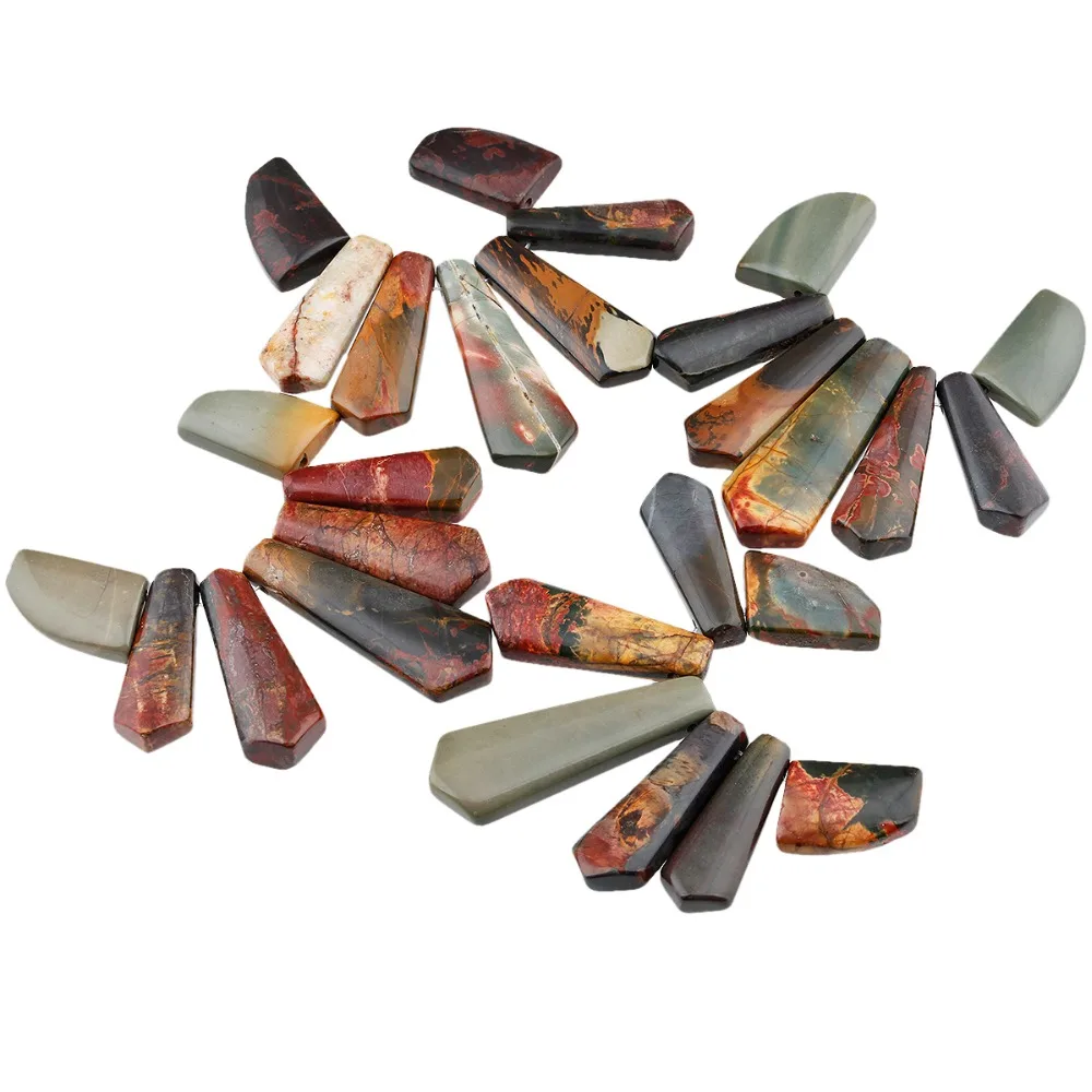 SUNYIK Picasso Stone Loose Bead Pendant,for Jewelry Makings,Bar Shileds/Teardrop Set