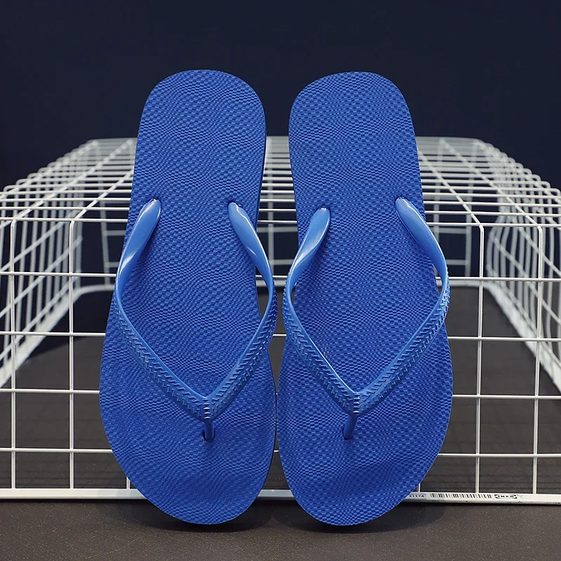 2023 New Women Summer Beach Slippers Solid Color Non-slip Couple Leisure Outdoor Women Flip Flops Breathable Beach Sandals Women