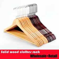 1PCS/5PCS Solid Wood Clothes Rack Hotel Clothing Store Clothes Display Rack Men's and Women's Wood Hangers Wholesale