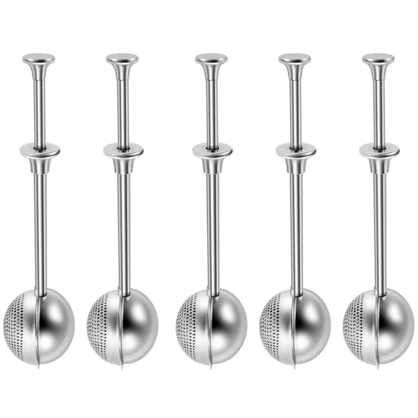 

5 шт., заварник для чая из нержавеющей стали, растягивающаяся тряпка для муки с эргономичной ручкой, хорошее фильтрующее сито для муки, портативное для выпечки